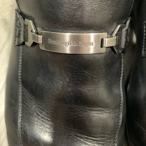 Ermeneglido‎ Zegna size 12 Black Leather Insignia Loafers main image 4